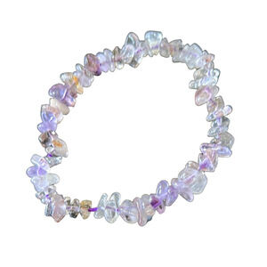 Amethyst Clear Quartz Chip Bracelet
